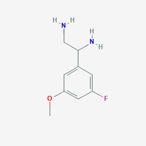 molecular formula C9H13FN2O B13031380 1-(3-Fluoro-5-methoxyphenyl)ethane-1,2-diamine 