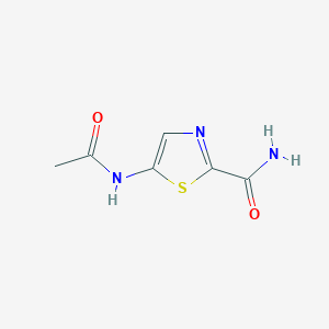 molecular formula C6H7N3O2S B13031425 5-Acetamidothiazole-2-carboxamide 