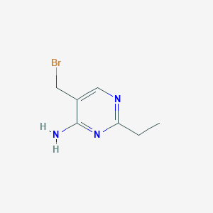 molecular formula C7H10BrN3 B13031430 5-(Bromomethyl)-2-ethylpyrimidin-4-amine 