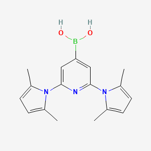 molecular formula C17H20BN3O2 B13031462 (2,6-Bis(2,5-dimethyl-1H-pyrrol-1-YL)pyridin-4-YL)boronic acid 