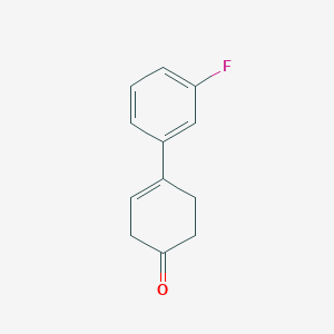 molecular formula C12H11FO B13031464 3'-Fluoro-5,6-dihydro-[1,1'-biphenyl]-4(3H)-one 