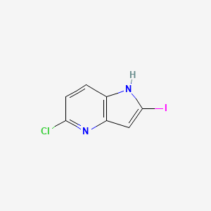 molecular formula C7H4ClIN2 B13031474 5-chloro-2-iodo-1H-pyrrolo[3,2-b]pyridine 