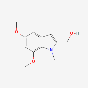 molecular formula C12H15NO3 B13031478 (5,7-dimethoxy-1-methyl-1H-indol-2-yl)methanol 