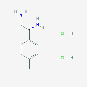 molecular formula C9H16Cl2N2 B13031516 (1R)-1-(4-Methylphenyl)ethane-1,2-diamine 2hcl 