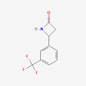 molecular formula C10H8F3NO B13031521 4-[3-(Trifluoromethyl)phenyl]-2-azetidinone 