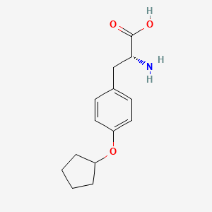 molecular formula C14H19NO3 B13031555 (2R)-2-Amino-3-(4-cyclopentyloxyphenyl)propanoic acid 