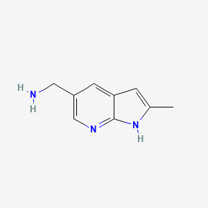 molecular formula C9H11N3 B13031561 {2-methyl-1H-pyrrolo[2,3-b]pyridin-5-yl}methanamine 