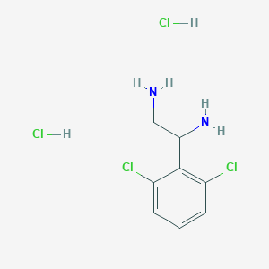 molecular formula C8H12Cl4N2 B13031574 1-(2,6-Dichlorophenyl)ethane-1,2-diamine 2hcl 