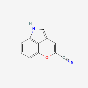 molecular formula C11H6N2O B13031580 5H-Pyrano[4,3,2-CD]indole-2-carbonitrile 