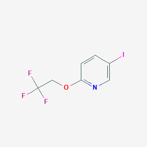 molecular formula C7H5F3INO B13031614 5-Iodo-2-(2,2,2-trifluoroethoxy)pyridine 