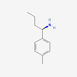 molecular formula C11H17N B13031636 (1R)-1-(4-Methylphenyl)butylamine 