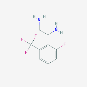 molecular formula C9H10F4N2 B13031666 1-[2-Fluoro-6-(trifluoromethyl)phenyl]ethane-1,2-diamine 