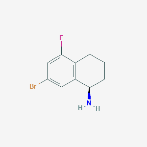 molecular formula C10H11BrFN B13031674 (R)-7-Bromo-5-fluoro-1,2,3,4-tetrahydronaphthalen-1-amine 