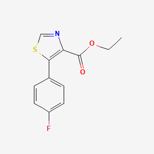 molecular formula C12H10FNO2S B13031680 Ethyl 5-(4-fluorophenyl)thiazole-4-carboxylate 