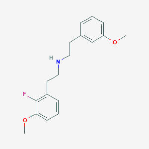 molecular formula C18H22FNO2 B13031689 N-(2-Fluoro-3-methoxyphenethyl)-2-(3-methoxyphenyl)ethan-1-amine 