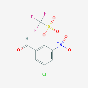 molecular formula C8H3ClF3NO6S B13031694 4-Chloro-2-formyl-6-nitrophenyl trifluoromethanesulfonate 