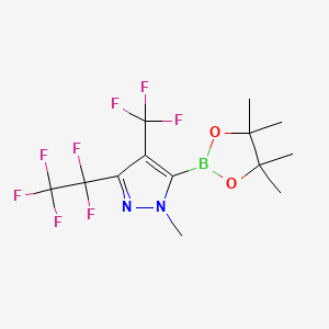 1-Methyl-3-(perfluoroethyl)-5-(4,4,5,5-tetramethyl-1,3,2-dioxaborolan-2-YL)-4-(trifluoromethyl)-1H-pyrazole