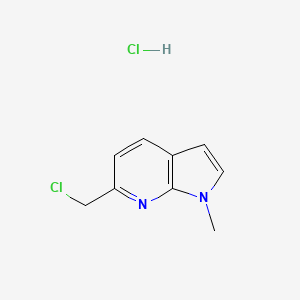 molecular formula C9H10Cl2N2 B13031706 6-(chloromethyl)-1-methyl-1H-pyrrolo[2,3-b]pyridinehydrochloride CAS No. 1638763-69-5