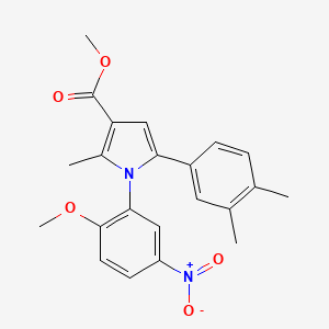 methyl 5-(3,4-dimethylphenyl)-1-(2-methoxy-5-nitrophenyl)-2-methyl-1H-pyrrole-3-carboxylate