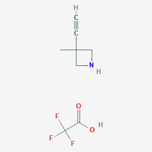 molecular formula C8H10F3NO2 B13031719 3-Ethynyl-3-methylazetidine; trifluoroacetic acid 