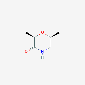 molecular formula C6H11NO2 B13031724 (2R,6S)-2,6-dimethylmorpholin-3-one 