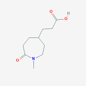 molecular formula C10H17NO3 B13031726 3-(1-Methyl-7-oxoazepan-4-yl)propanoic acid 