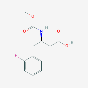 molecular formula C12H14FNO4 B13031729 (R)-4-(2-Fluorophenyl)-3-((methoxycarbonyl)amino)butanoic acid 