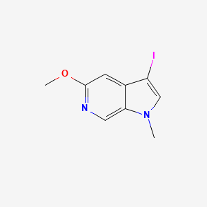 molecular formula C9H9IN2O B13031736 3-iodo-5-methoxy-1-methyl-1H-pyrrolo[2,3-c]pyridine 