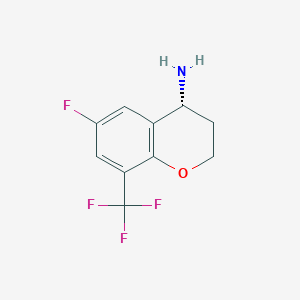 molecular formula C10H9F4NO B13031747 (R)-6-Fluoro-8-(trifluoromethyl)chroman-4-amine 