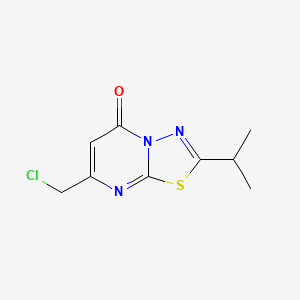 molecular formula C9H10ClN3OS B13031759 7-(Chloromethyl)-2-isopropyl-5H-[1,3,4]thiadiazolo[3,2-A]pyrimidin-5-one 