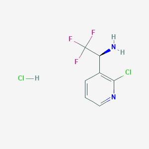 molecular formula C7H7Cl2F3N2 B13031762 (S)-1-(2-Chloropyridin-3-YL)-2,2,2-trifluoroethan-1-amine hcl 