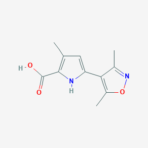 molecular formula C11H12N2O3 B13031766 5-(3,5-Dimethylisoxazol-4-yl)-3-methyl-1H-pyrrole-2-carboxylicacid 