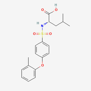 molecular formula C19H23NO5S B13031778 Leucine, N-[[4-(2-methylphenoxy)phenyl]sulfonyl]- 