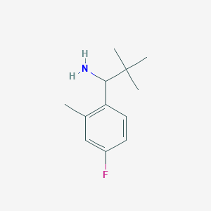 molecular formula C12H18FN B13031790 1-(4-Fluoro-2-methylphenyl)-2,2-dimethylpropan-1-amine 