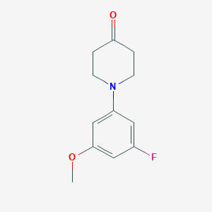 molecular formula C12H14FNO2 B13031840 1-(3-Fluoro-5-methoxyphenyl)piperidin-4-one 