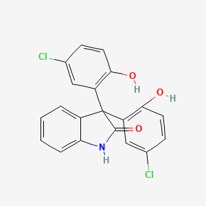 molecular formula C20H13Cl2NO3 B13031886 3,3-Bis(5-chloro-2-hydroxyphenyl)indolin-2-one 