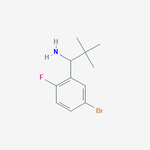 molecular formula C11H15BrFN B13031887 1-(5-Bromo-2-fluorophenyl)-2,2-dimethylpropan-1-amine 