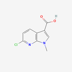 molecular formula C9H7ClN2O2 B13031912 6-chloro-1-methyl-1H-pyrrolo[2,3-b]pyridine-3-carboxylicacid CAS No. 2227204-98-8