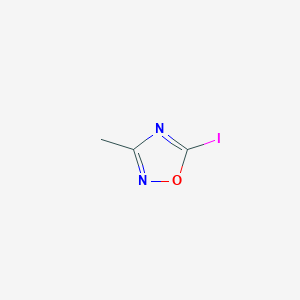 molecular formula C3H3IN2O B13031936 5-Iodo-3-methyl-1,2,4-oxadiazole 