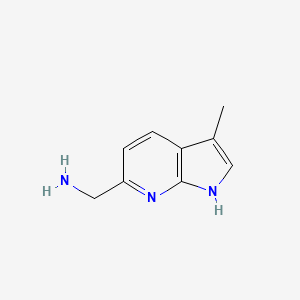 molecular formula C9H11N3 B13031943 {3-methyl-1H-pyrrolo[2,3-b]pyridin-6-yl}methanamine 