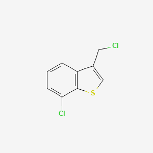 molecular formula C9H6Cl2S B13031944 7-Chloro-3-(chloromethyl)-1-benzothiophene 