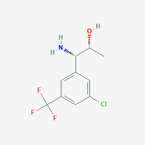 molecular formula C10H11ClF3NO B13031953 (1S,2R)-1-Amino-1-[3-chloro-5-(trifluoromethyl)phenyl]propan-2-OL 