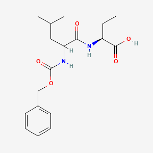 molecular formula C18H26N2O5 B13031954 (2S)-2-[[4-methyl-2-(phenylmethoxycarbonylamino)pentanoyl]amino]butanoic acid 