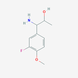 molecular formula C10H14FNO2 B13031995 1-Amino-1-(3-fluoro-4-methoxyphenyl)propan-2-OL 