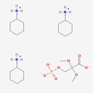 molecular formula C23H50N3O8P B13032013 Cyclohexanaminium2,2-dimethoxy-3-(phosphonatooxy)propanoate 