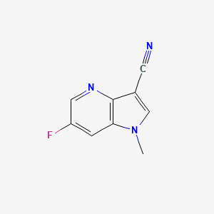 molecular formula C9H6FN3 B13032045 6-fluoro-1-methyl-1H-pyrrolo[3,2-b]pyridine-3-carbonitrile 