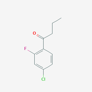 molecular formula C10H10ClFO B13032112 1-(4-Chloro-2-fluorophenyl)butan-1-one 