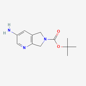 molecular formula C12H17N3O2 B13032123 Tert-butyl 3-amino-5H,6H,7H-pyrrolo[3,4-B]pyridine-6-carboxylate 