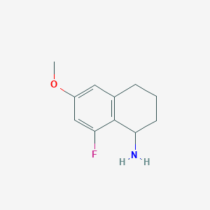 molecular formula C11H14FNO B13032147 8-Fluoro-6-methoxy-1,2,3,4-tetrahydronaphthalen-1-amine 