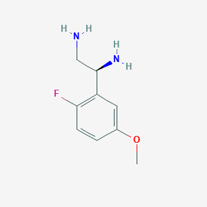 molecular formula C9H13FN2O B13032164 (1S)-1-(2-Fluoro-5-methoxy-phenyl)ethane-1,2-diamine 